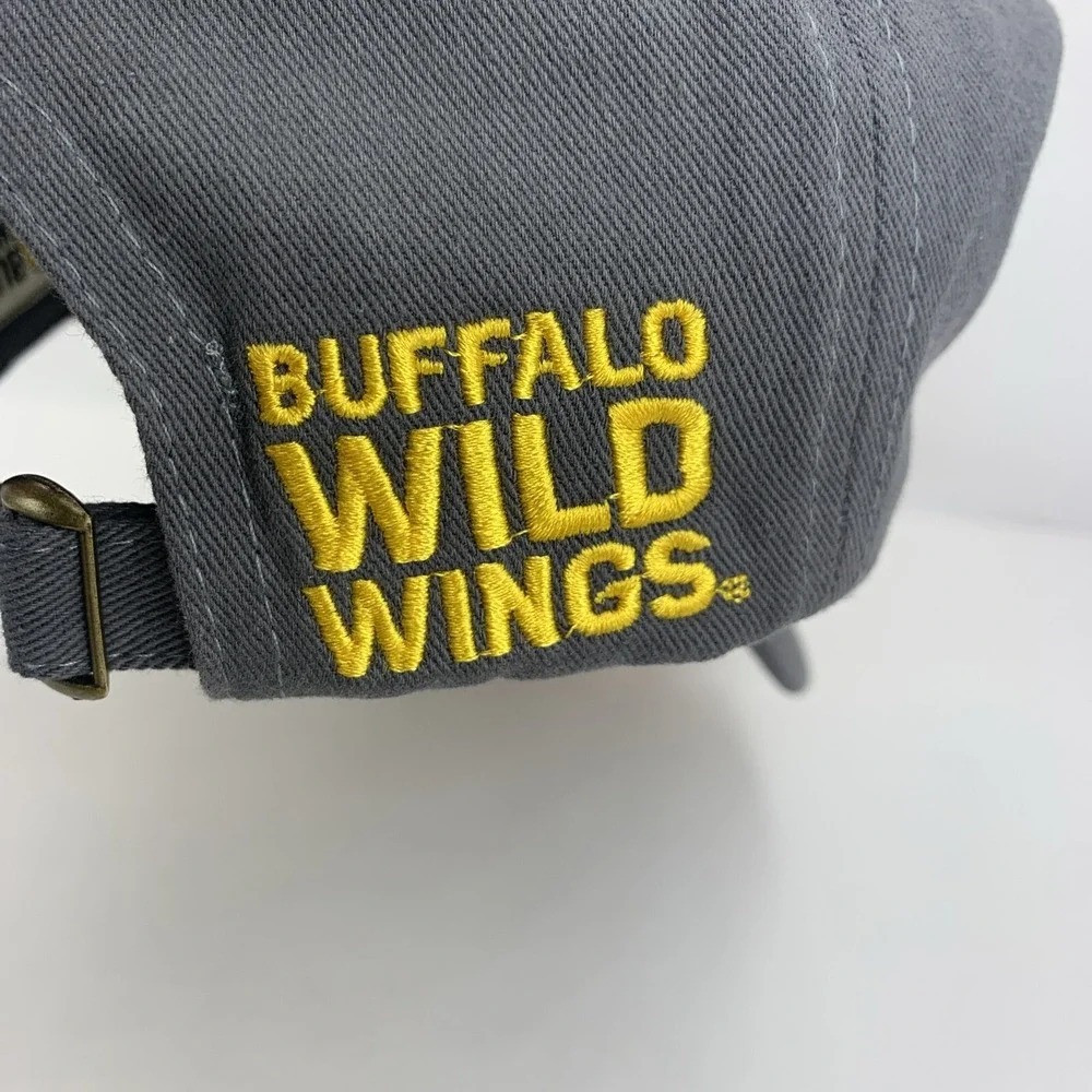 Buffalo Wild Wings Hat Gray Promo Employee Adjustable Strapback Baseball Cap